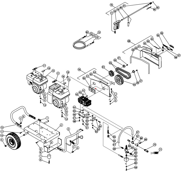 MITM CW-2505-4MGM pressure washer parts and manual